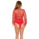 Body dama rosu cu franjuri din paiete Salomee 3 - jojofashion.ro