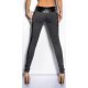 Pantaloni dama eleganti gri vascoza cu insertii din piele, talie joasa Jamilla 4 - jojofashion.ro
