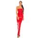 Rochie lunga rosie din latex Lizzy 2 - jojofashion.ro