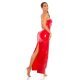 Rochie lunga rosie din latex Lizzy 3 - jojofashion.ro