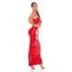 Rochie lunga rosie din latex Lizzy 4 - jojofashion.ro
