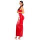Rochie lunga rosie din latex Lizzy 7 - jojofashion.ro