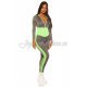 Trening de dama sport, mulat, gri cu verde neon Lidia 5 - jojofashion.ro