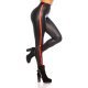Colanti negri cu dunga rosie imitatie piele Dyonna 2 - jojofashion.ro