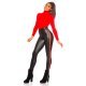 Colanti negri cu dunga rosie imitatie piele Dyonna 3 - jojofashion.ro