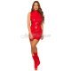 Rochie scurta rosie din latex Isabela 4 - jojofashion.ro
