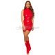 Rochie de club scurta din latex rosu wetlook Isabela 4 - jojofashion.ro