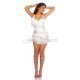 Rochie scurta alba mulata cu franjuri Darla 3 - jojofashion.ro
