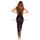 Rochie de seara lunga din latex negru wetlook Lizzy 4 - jojofashion.ro