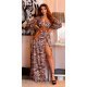 Rochie lunga animal print zebra vaporoasa Carola 2 - jojofashion.ro