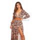 Rochie lunga animal print zebra vaporoasa Carola 5 - jojofashion.ro