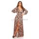 Rochie lunga animal print zebra vaporoasa Carola 4 - jojofashion.ro
