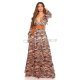 Rochie lunga animal print zebra vaporoasa Carola 3 - jojofashion.ro