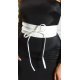 Curea dama, din imitatie piele, alba, lata, cu snur, Kalissy Curea dama, din imitatie piele, alba, lata, cu snur, Kalissy 2 - jojofashion.ro