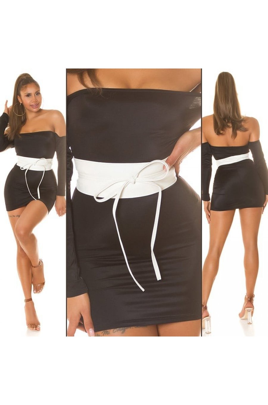 Curea dama, din imitatie piele, alba, lata, cu snur, Kalissy Curea dama, din imitatie piele, alba, lata, cu snur, Kalissy 2 - jojofashion.ro