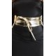 Curea dama, din imitatie piele, aurie, lata, cu snur, Kalissy Curea dama, din imitatie piele, aurie, lata, cu snur, Kalissy 2 - jojofashion.ro