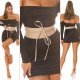 Curea dama, din imitatie piele, cappuccino, lata, cu snur, Kalissy 3 - jojofashion.ro