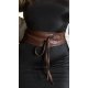 Curea dama, din imitatie piele, maro, lata, cu snur, Kalissy 2 - jojofashion.ro