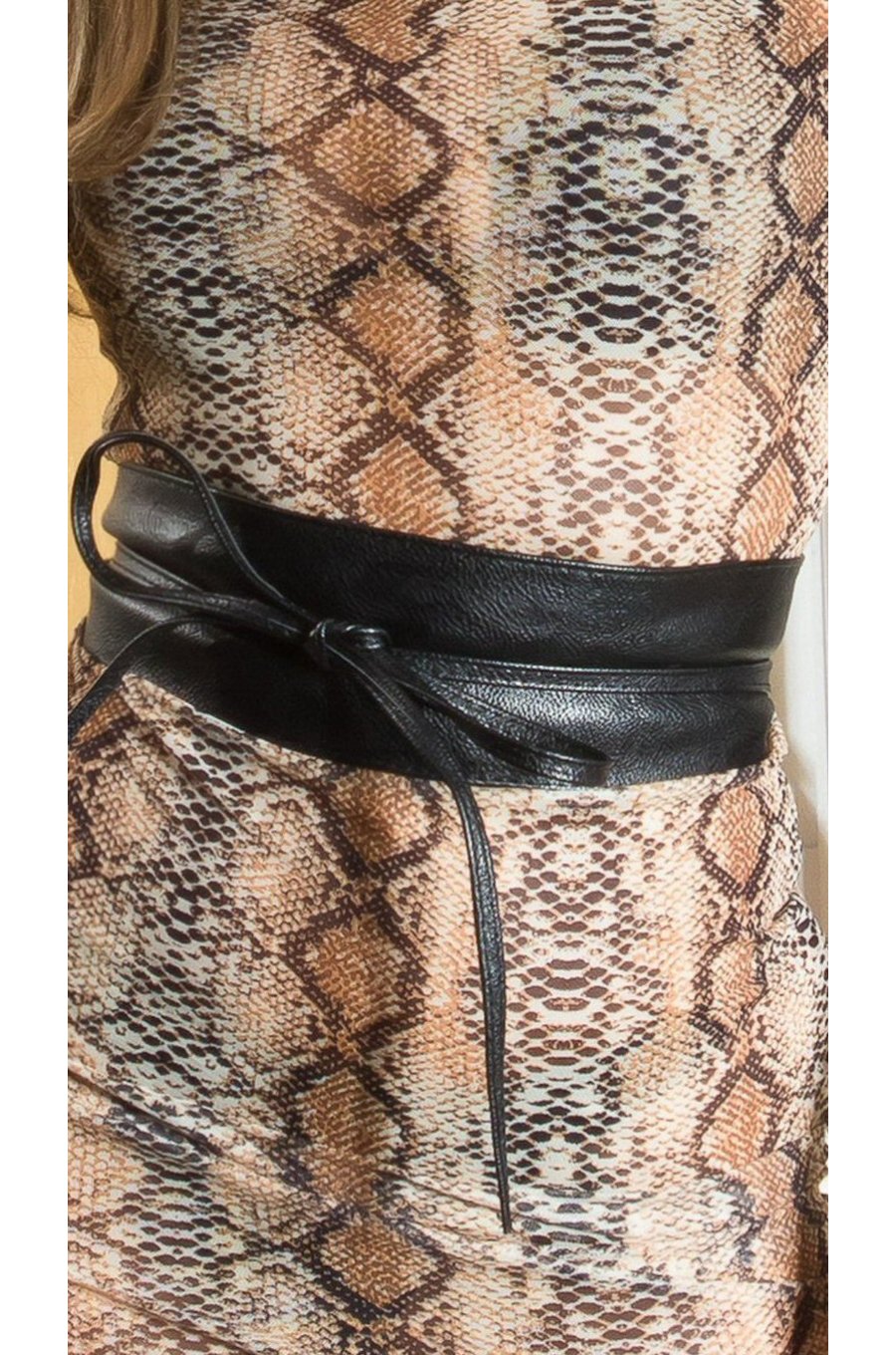 Curea dama, din imitatie piele, neagra, lata, cu snur, Kalissy Curea dama, din imitatie piele, neagra, lata, cu snur, Kalissy 1 - jojofashion.ro