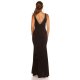 Rochie neagra lunga din dantela mulata cu spatele gol Elena 3 - jojofashion.ro