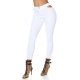 Blugi dama skinny fit albi cu talia inalta Elvira 2 - jojofashion.ro