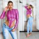 Body dama roz ciclam din piele eco print sarpe Sofia 4 - jojofashion.ro
