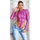 Body dama roz ciclam din piele eco print sarpe Sofia 5 - jojofashion.ro