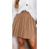 Fusta midi plisata bej piele eco Beverly