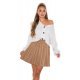 Fusta midi plisata bej piele eco Beverly Fusta midi plisata bej piele eco Beverly 5 - jojofashion.ro