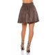 Fusta scurta plisata maro piele eco Beverly Fusta scurta plisata maro piele eco Beverly 3 - jojofashion.ro