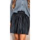 Fusta scurta plisata piele eco neagra Beverly Fusta scurta plisata piele eco neagra Beverly 2 - jojofashion.ro