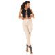 Pantaloni dama bej cargo cu buzunare aplicate Haru 4 - jojofashion.ro