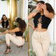 Pantaloni dama bej cargo cu buzunare aplicate Haru 6 - jojofashion.ro