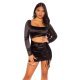 Rochie scurta neagra mulata cu maneca lunga Afia 2 - jojofashion.ro