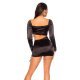 Rochie scurta neagra mulata cu maneca lunga Afia 3 - jojofashion.ro
