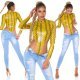 Body dama animal print sarpe piele eco galbena Sofia 3 - jojofashion.ro