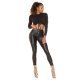 Colanti termici negri din piele eco cu talie inalta Cellia 4 - jojofashion.ro