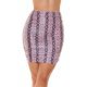 Fusta mulata piele eco scurta roz pal snake print Manila 2 - jojofashion.ro