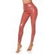 Pantaloni dama mulati maro latex WetLook Inna Pantaloni dama mulati maro latex WetLook Inna 2 - jojofashion.ro