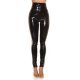 Pantaloni dama mulati negri din latex cu talia inalta Chantal 3 - jojofashion.ro