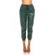 Pantaloni dama piele eco verde Mirabela 2 - jojofashion.ro