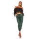 Pantaloni dama piele eco verde Mirabela 4 - jojofashion.ro