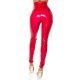 Pantaloni dama mulati rosii din latex cu talia inalta Chantal 4 - jojofashion.ro