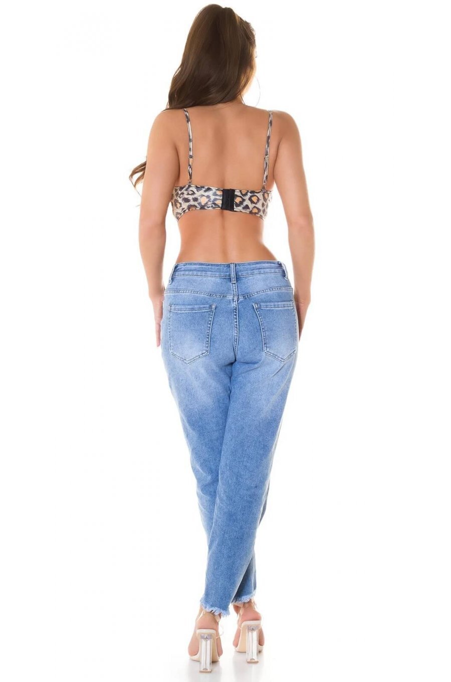 Crop top dama cu aspect de piele animal print leopard Jamie 5 - jojofashion.ro