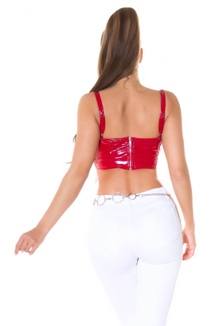 Crop top dama latex rosu Kelly Crop top dama latex rosu Kelly 3 - jojofashion.ro
