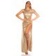 Rochie lunga aurie mulata cu umerii goi Beauty 2 - jojofashion.ro