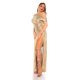 Rochie lunga aurie mulata cu umerii goi Beauty 7 - jojofashion.ro