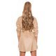 Rochie scurta tip camasa din piele eco bej Fay Rochie scurta tip camasa din piele eco bej Fay 3 - jojofashion.ro