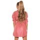 Rochie scurta tip camasa roz pal din piele eco Fay Rochie scurta tip camasa roz pal din piele eco Fay 4 - jojofashion.ro