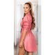 Rochie scurta tip camasa roz pal din piele eco Fay Rochie scurta tip camasa roz pal din piele eco Fay 3 - jojofashion.ro